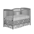 Dream On Me Chelsea 5-in-1 Convertible Crib in Steel Grey, made of New Zealand pinewood, JPMA & Greenguard gold certified, comes