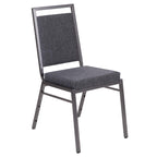 Flash Furniture Hercules Series Square Back Stacking Banquet Chair In Dark Gray Fabric With Silvervein Frame