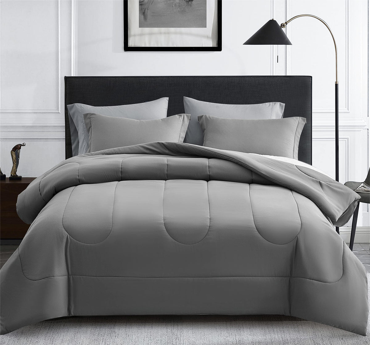 Maple&Stone King Size Comforter Set 7 Pieces Bed In Bag - Down Alternative Bed Set With Sheets, Pillowcases & Shams, Soft Revers