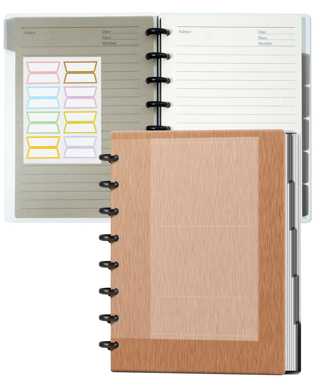Yoment Discbound Notebook Customizable Spiral Journal Refillable 5 Subject Notebook With Removable Pages 120 Wide Ruled Disc Pla