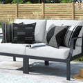 Adabana Outdoor Waterproof Lumbar Pillow Covers 12X20 Inch Set Of 4 Black And White Modern Geometric Throw Pillows Cover Decorat
