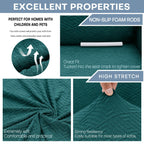 Znsayotx 1 Piece Jacquard Couch Covers For 3 Cushion Couch High Stretch Sofa Cover For Pets Dogs Anti Slip Extra Large Sofa Slipcovers Furniture Protector (X-Large, New Pattern Blackish Green)