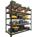 Primezone Heavy Duty Storage Shelves - 47' W X 18' D X 71' H 5 Tier Adjustable Garage Storage Shelving, Metal Storage Utility Rack Shelf Unit For Warehouse Pantry Closet Kitchen, Black