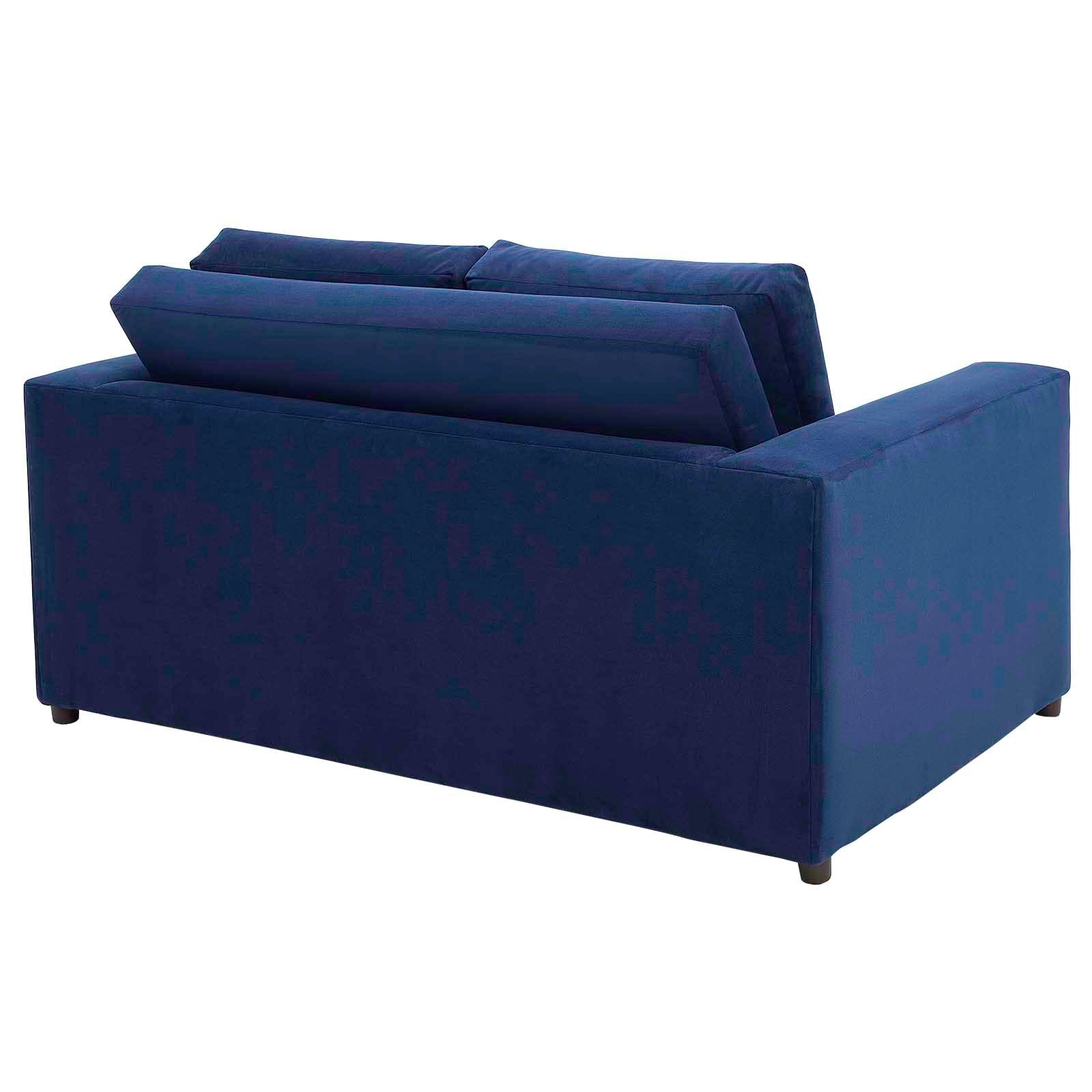 Modway Avendale Velvet – Made In The Usa With Bench Seat Cushion, Loveseat, Deep Navy