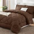 Cozylux King Comforter Set With Sheets 7 Pieces Bed In A Bag Brown All Season Bedding Sets With Comforter, Pillow Shams, Flat Sh