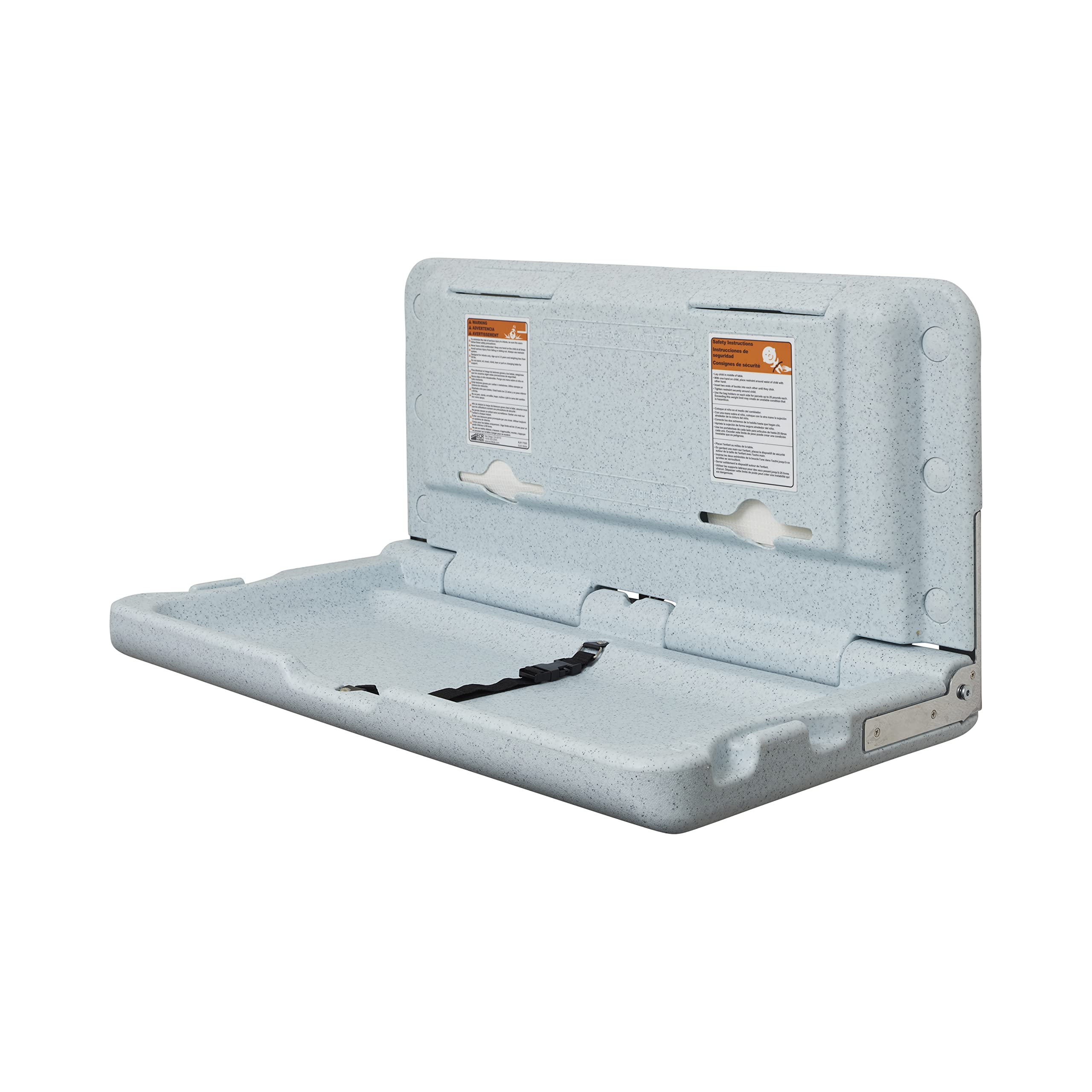 ECR4Kids Horizontal Wall-Mounted Baby Changing Station, Wall-Mounted, Blue/Grey Speckled
