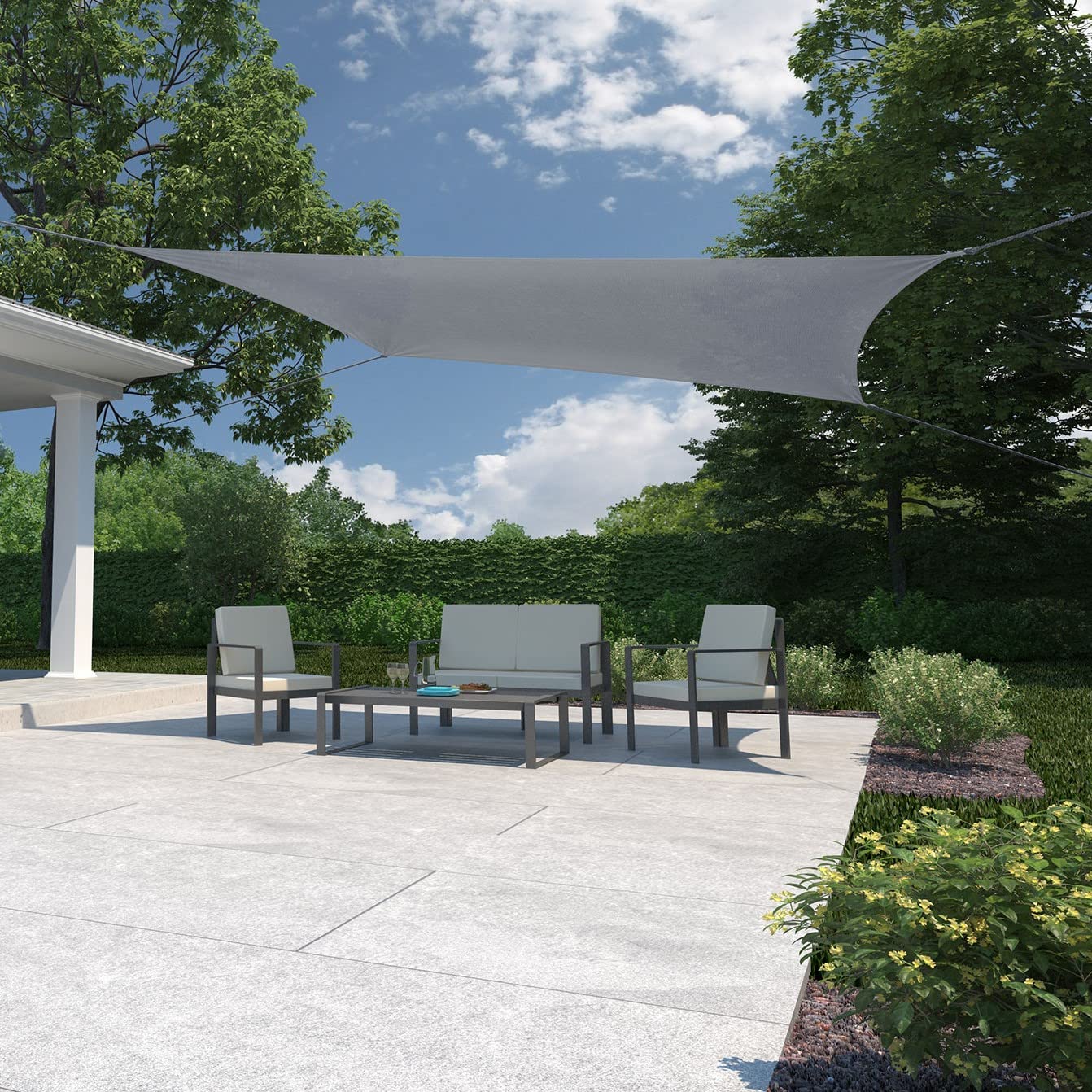 Coolaroo 473105 Ready To Hang Shade Sail, Steel