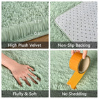 Falark Super Soft Area Rugs For Bedroom Living Room, 4X6 Ft Green Fluffy Rug Carpets For Girls Kids Room, Shaggy Fuzzy Indoor Mo