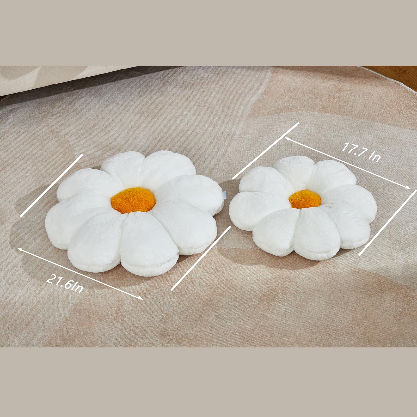 Ailive 17.7In Cute White Daisy Flower Shaped Kids Throw Pillow Flower Throw Pillow Floor Pillow Cushion Sunflower Pillow Decorat