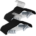 Ulimart 36-Pack Black Velvet Hangers,Pants Hangers with Clips Adjustable,Felt Hangers,Heavy-Duty,Non-Slip,Space Saving,Slim Clot