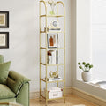 Hzuaneri Bookcase Bookshelf, Tempered Glass Arched Bookshelf for More Storage, Slim Shelving Unit for Bedroom, Bathroom, Home Of