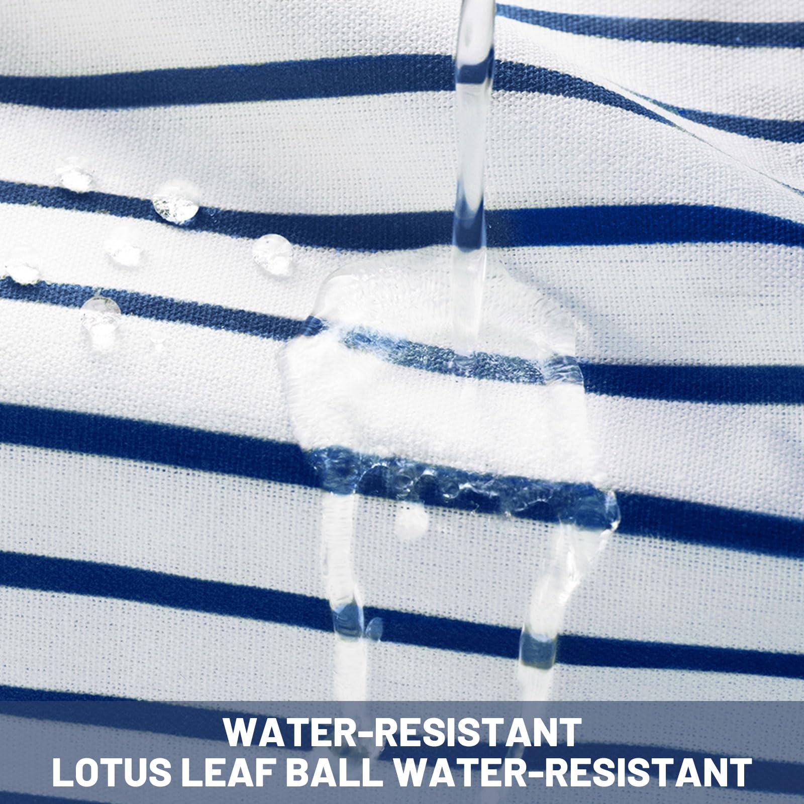 Awellife Boho Shower Curtain For Bathroom Stripe Shower Curtain 72 X 72 Inches Farmhouse Linen (Navy)