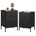 Wlive Nightstand Set Of 2, 2 Drawer Dresser For Bedroom, Small Dresser With 2 Drawers, Bedside Furniture, Night Stand, End Table With Fabric Bins For Bedroom, Dorm, Charcoal Black, Size L