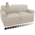 Turquoize 3 Piece T Cushion Loveseat Slipcovers Sofa Cover For 2 Cushion Couch Cover Washable Sofa Slip Cover Furniture Covers With 2 Individual T Cushion Seat Covers(2 Cushion Loveseat, Island Fossi)