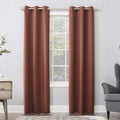 Sun Zero Easton Energy Saving Blackout Grommet Curtain Panel, 40' X 95', Terracotta Orange