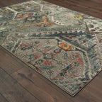 HomeRoots Polypropylene, Polyester 3' x 6' Distressed Grey Machine Woven Tribal Abstract Indoor Area Rug