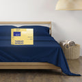 Thread Spread Striped Egyptian Cotton Sheets Twin Xl Size - 600 Thread Count 3 Pc Damask Twin Xl Sheets Deep Pockets, Sateen Weave College Dorm Bedding Twin Xl, Fits Mattress Upto 18' - Navy Blue