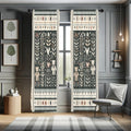 Ambesonne Neutral Window Curtains, Cartoonish Bears Nordic Scandi Themed Leaves Botanical Hearts Minimal Tones, Lightweight Deco