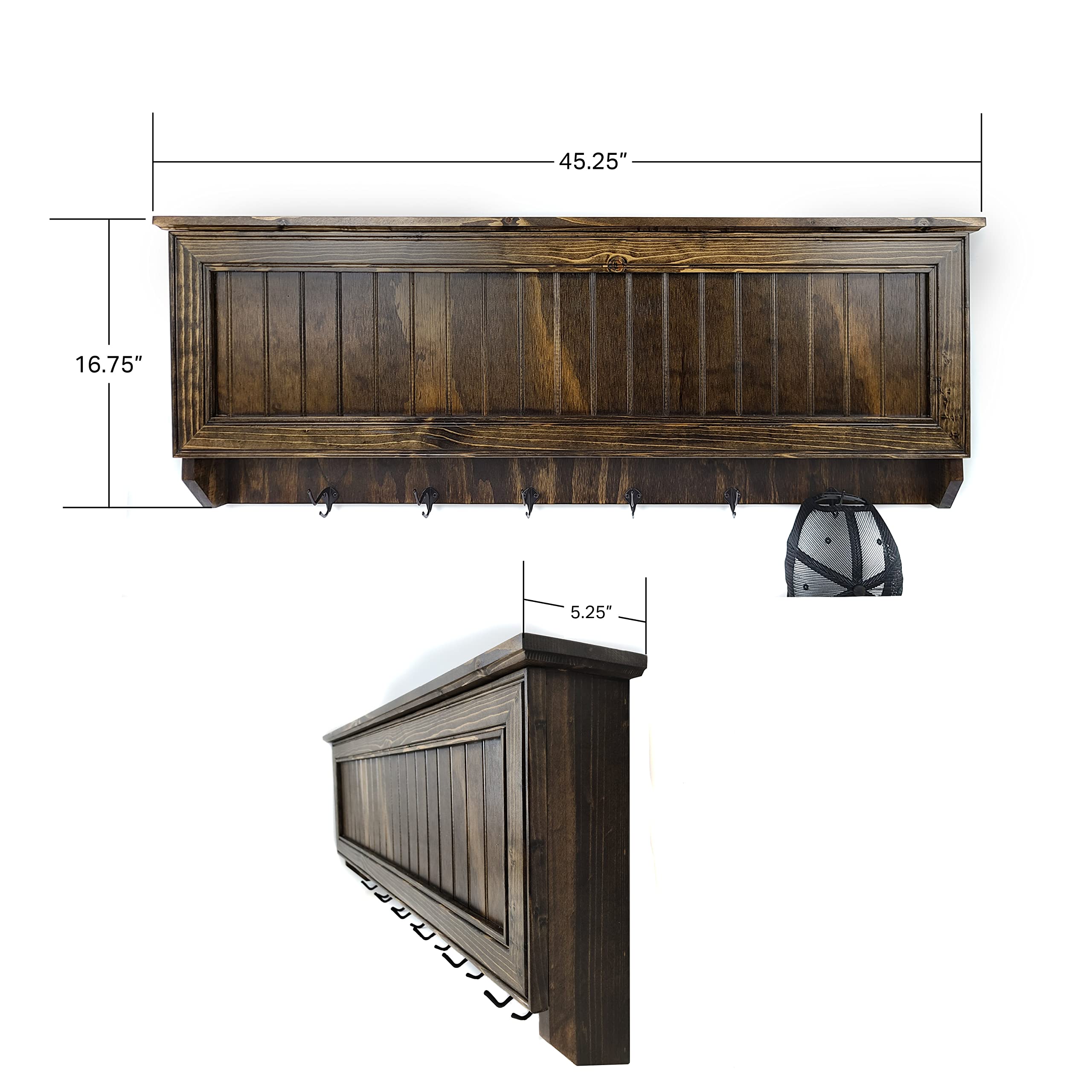 American Furniture Classics Model Lrgcrdw Large Wall Hanging Coat Rack - Thumbnail 2