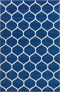 Unique Loom Trellis Frieze Collection Area Rug - Rounded (7' 1'' x 10', Navy Blue/ Ivory)