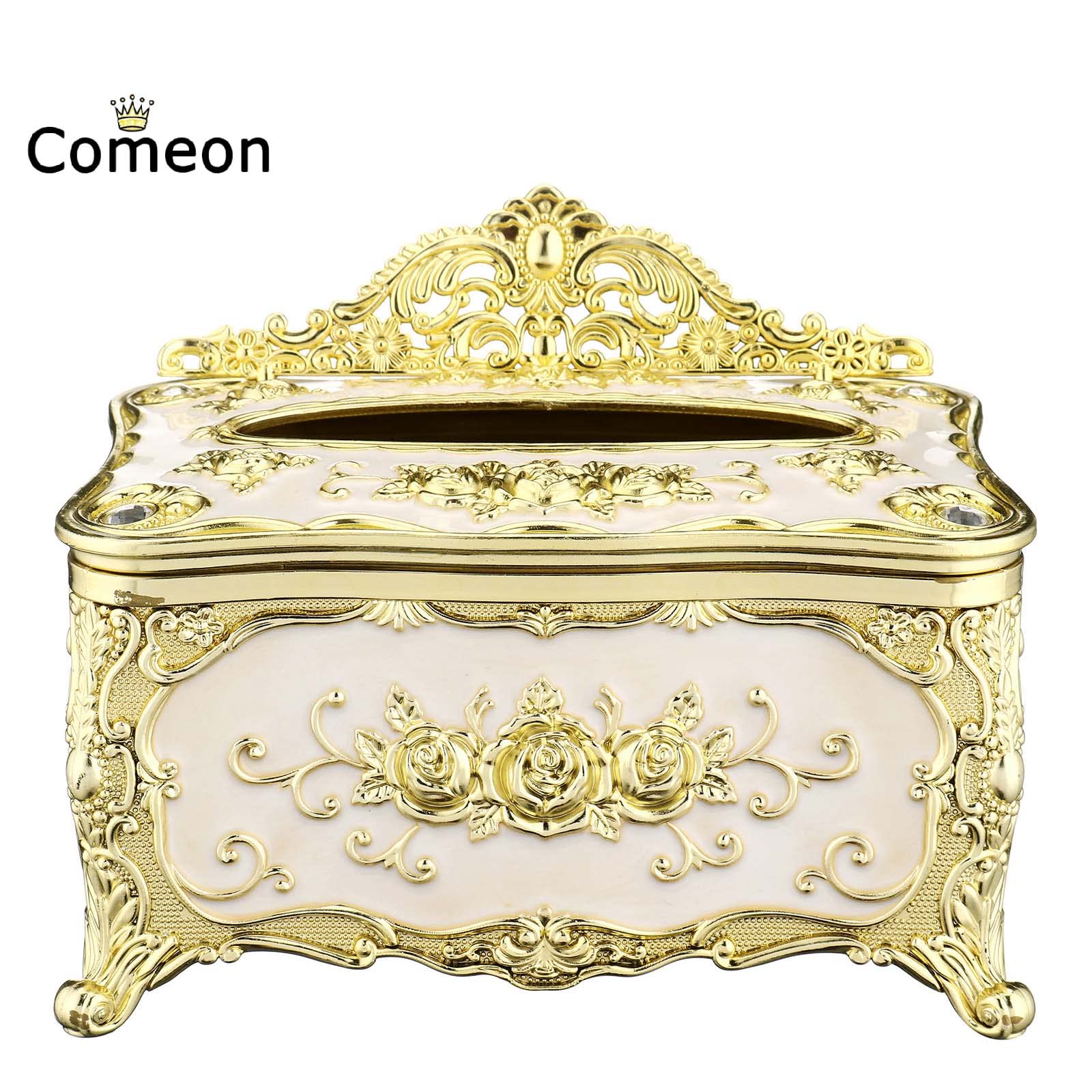 Comeon Luxurious Rose Tissue Box Acrylic Holder Cover Luxurious Elegant Design Tissue Holders Paper Holder Napkin Holder For Hom