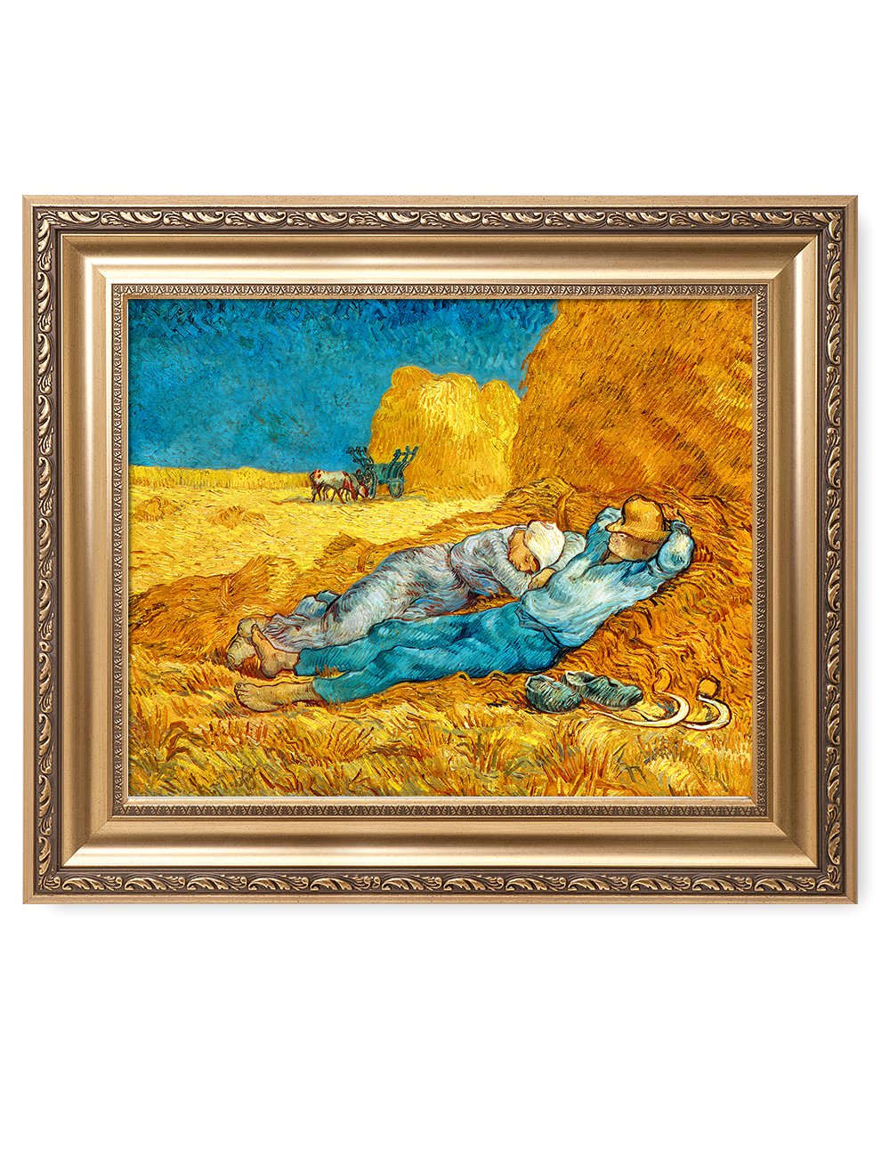 DECORARTS - Noon: Rest from Work, Vincent Van Gogh Art Reproduction. Giclee Print with Matching Frame, Picture Size: 20x16, Fram