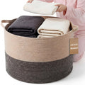 XXXXL 125L Extra Large Blanket Basket, Black & Jute