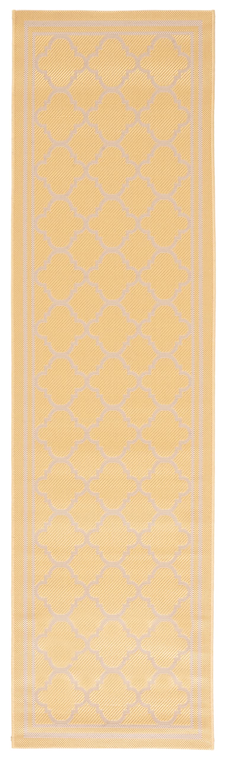 Safavieh Courtyard Collection 2'3' X 8' Gold/Beige Cy6918 Trellis Indoor/ Outside Waterproof Easy Cleansingpatio Backyard Mudroom Runner Mat