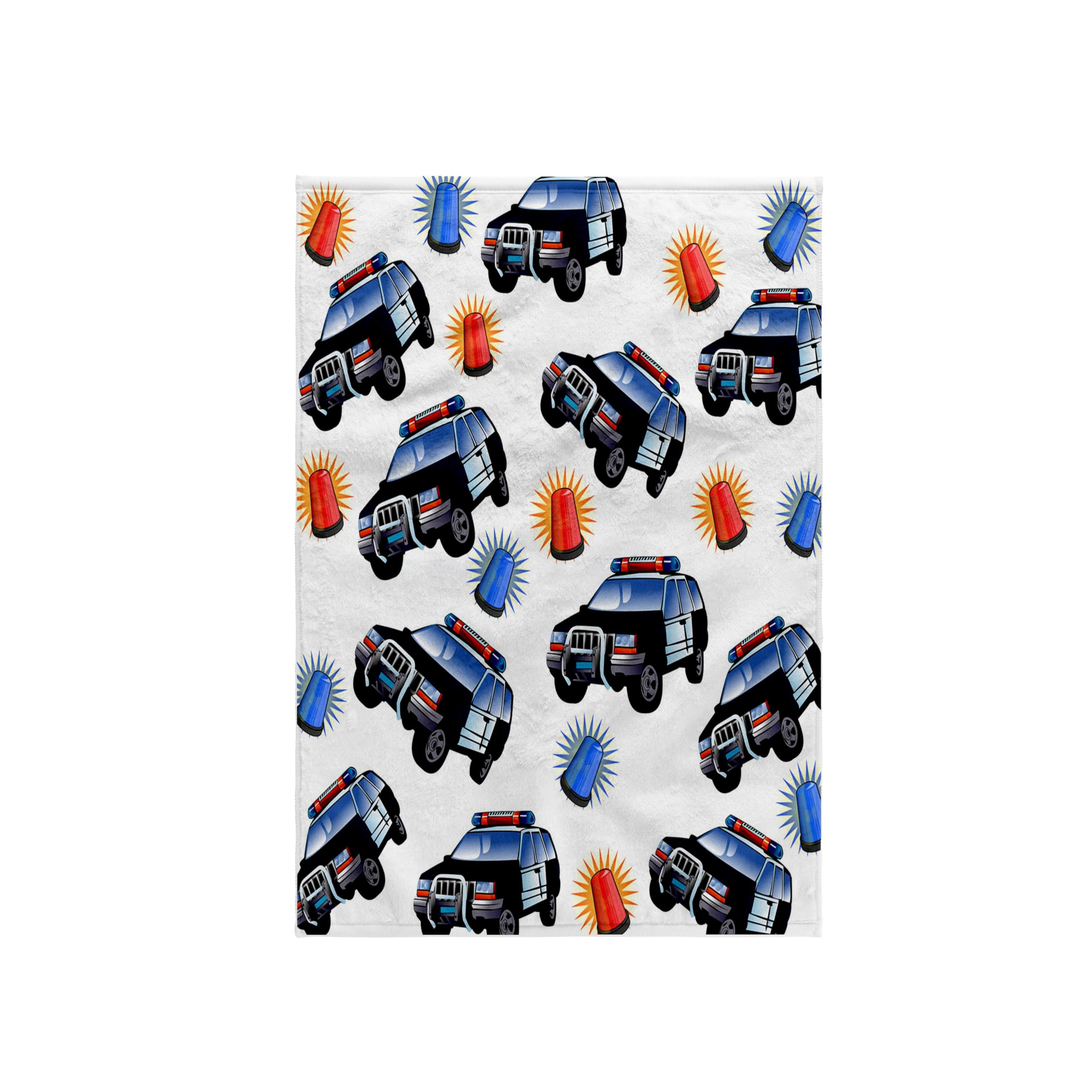 3D Rose Print of Police Cars with Flashing Lights Pattern Hand Towel, 15 x 22