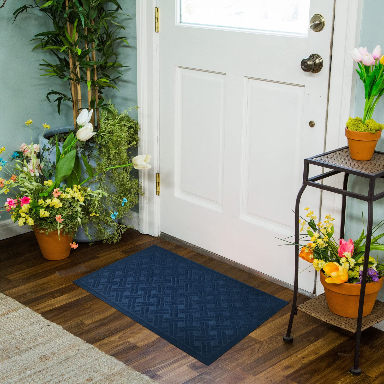 Outdoor Indoor Entrance Doormat, Rubber Backing Non Slip Door Mat Entrance Rugs Dirt Debris Mud Trapper Carpet For Patio Porch Garage High Traffic