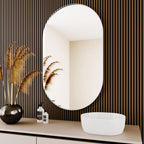 Protylctaster Oval Bathroom Mirror,24x36'' Silver Mirror,Wall Mirror,Bathroom Mirror Oval,Pill Shaped Mirror,Entryway Mirror (Si