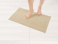 American Soft Linen Bath Rug, 17 in 24 in 100% Cotton Bath Mats Rugs for Bathroom, Non Slip Washable Shaggy Form Area Rugs, Beig