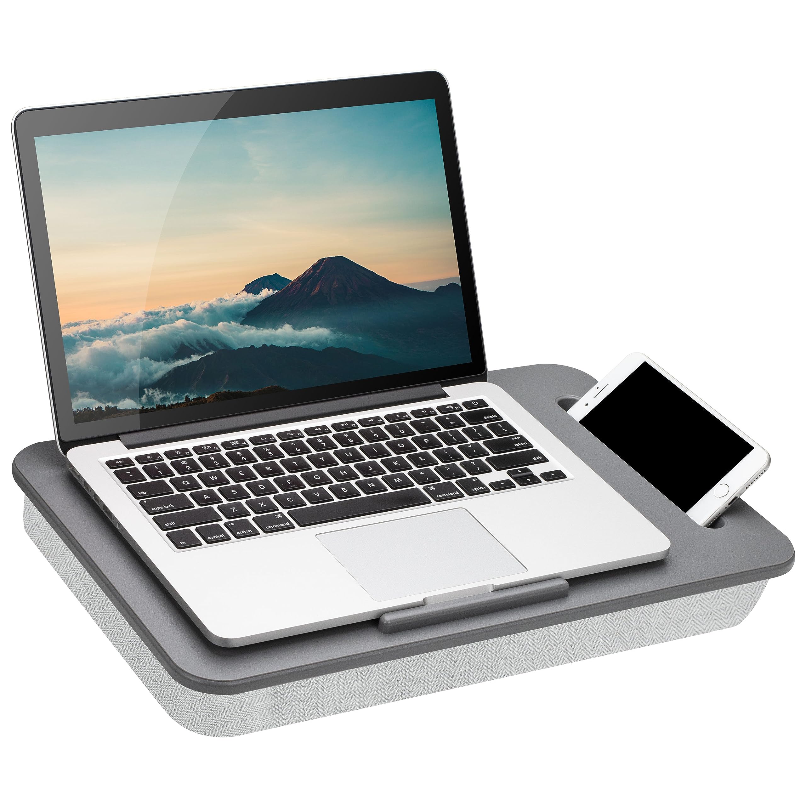 Lapgear Sidekick Lap Desk With Device Ledge And Phone Holder - Gray - Fits Up To 15.6 Inch Laptops - Style No. 44215