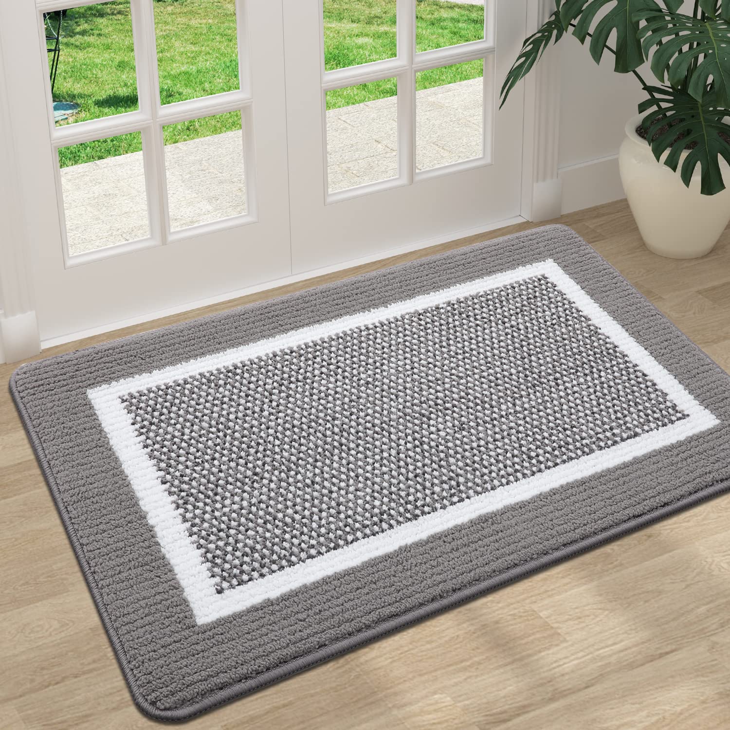 Colorxy Indoor Door Mat, Non-Slip Absorbent Resist Dirt Entrance Mat, Durable Low-Profile Inside Floor Mats, Washable Front Entr