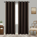 KOUFALL Brown Curtains for Living Room 84 Inch Length 2 Panels Set Blackout Floor Length Black Out Window Drapes with Grommets I