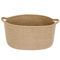 MEGASKET Jute Wicker Storage Basket with Handles, 17x12x8 Decorative Woven Baskets for Organizing Dog Toy, Gifts, Book, Towel