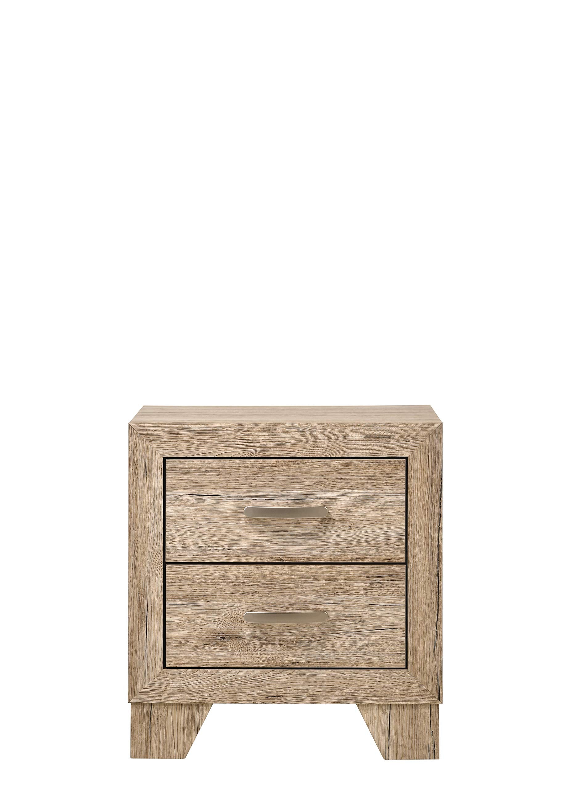 Acme Miquell 2-Drawer Wooden Nightstand In Natural