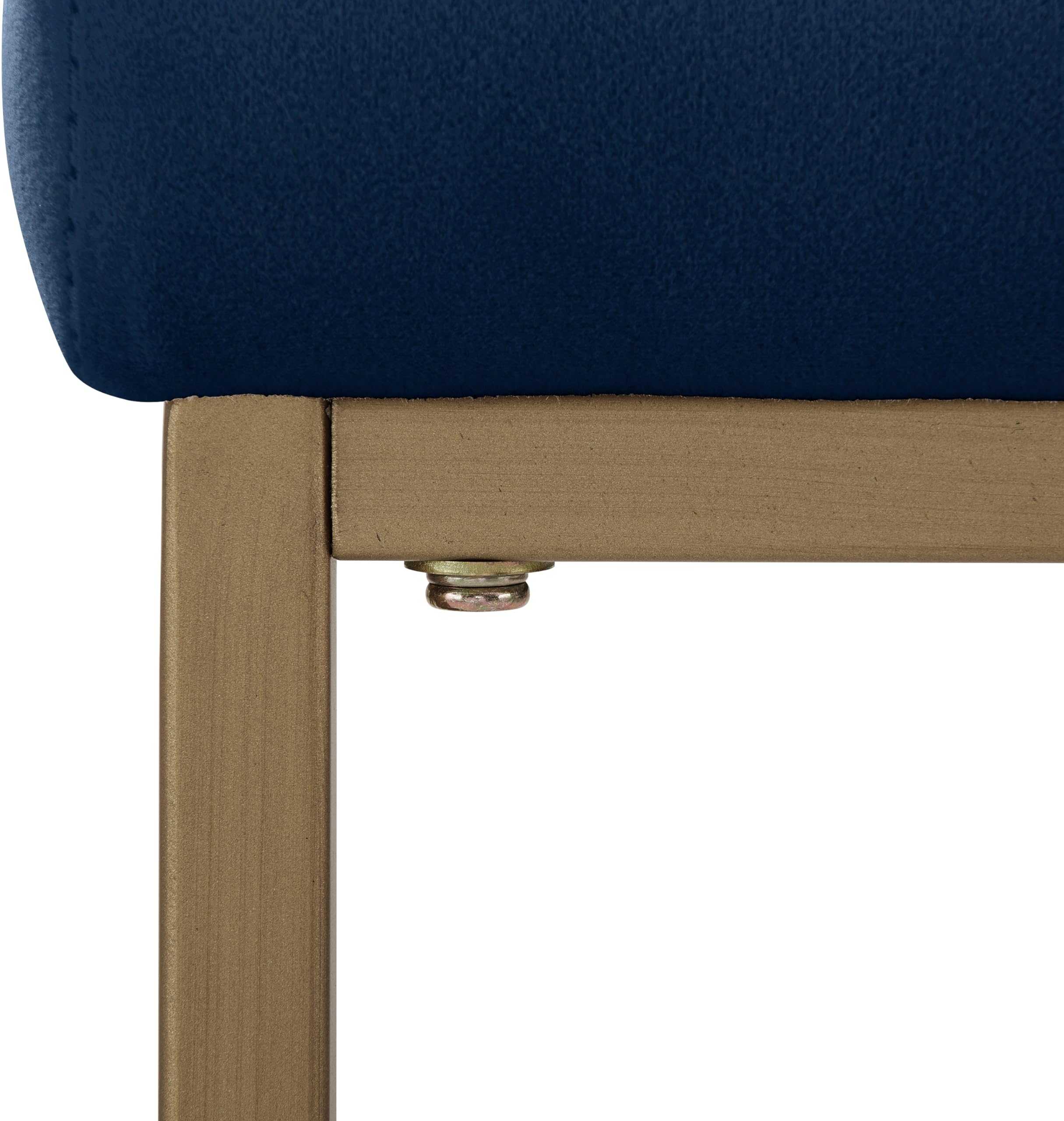 Crosley Furniture Harlowe Upholstered Seat Counter Height Bar Stools Set of 2, Kitchen and Dining, Navy/Gold