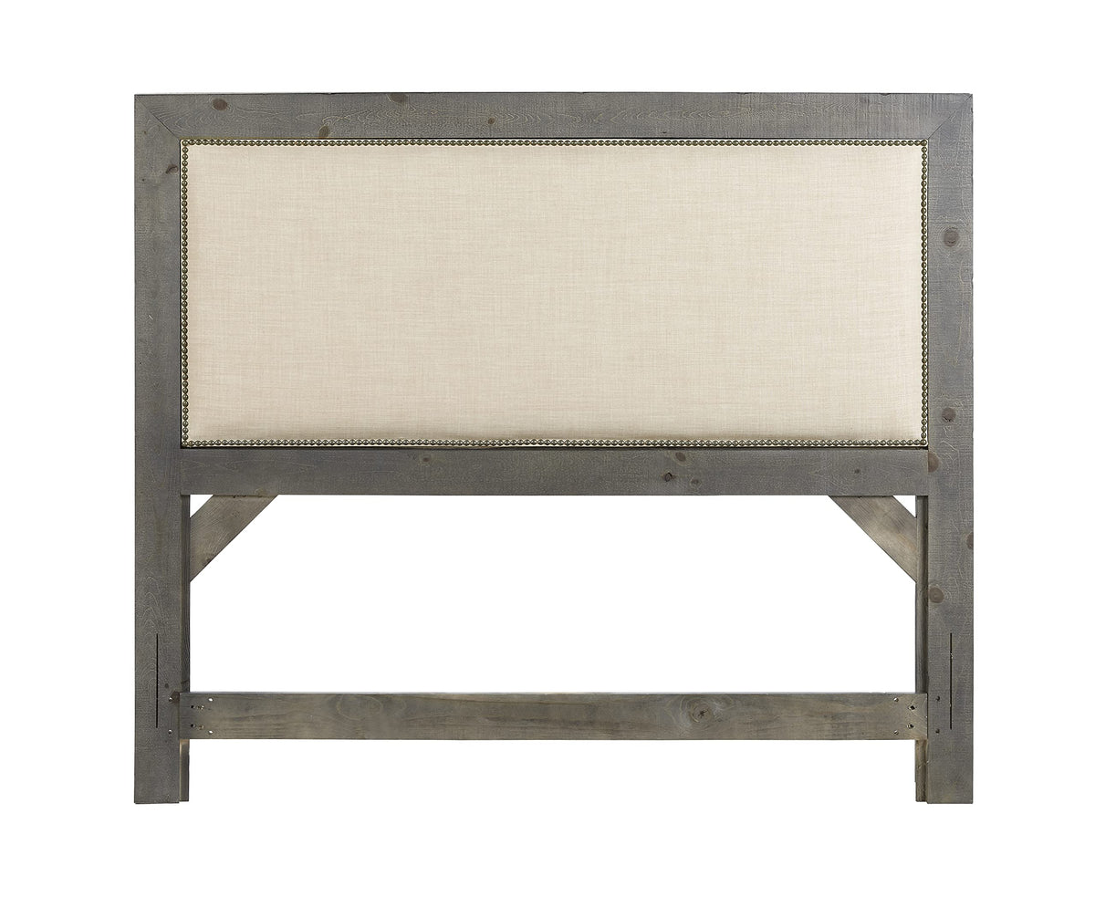 Progressive Furniture King Willow Upholstered Headboard, Distressed Dark Gray