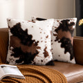 Woaboy Pack Of 2 Luxury Faux Fur Throw Pillow Covers Cowhide Decorative Soft Fluffy Plush Couch Throws Brindle Cushion Covers For Winter Couch Living Room Sofa Bedroom 26X26 Inch