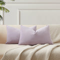 Juspurbet Lilac Lumbar Velvet Throw Pillow Covers 14X24 Inch Set Of 2 For Living Room Couch Sofa Bedroom Decorative Solid Cushio