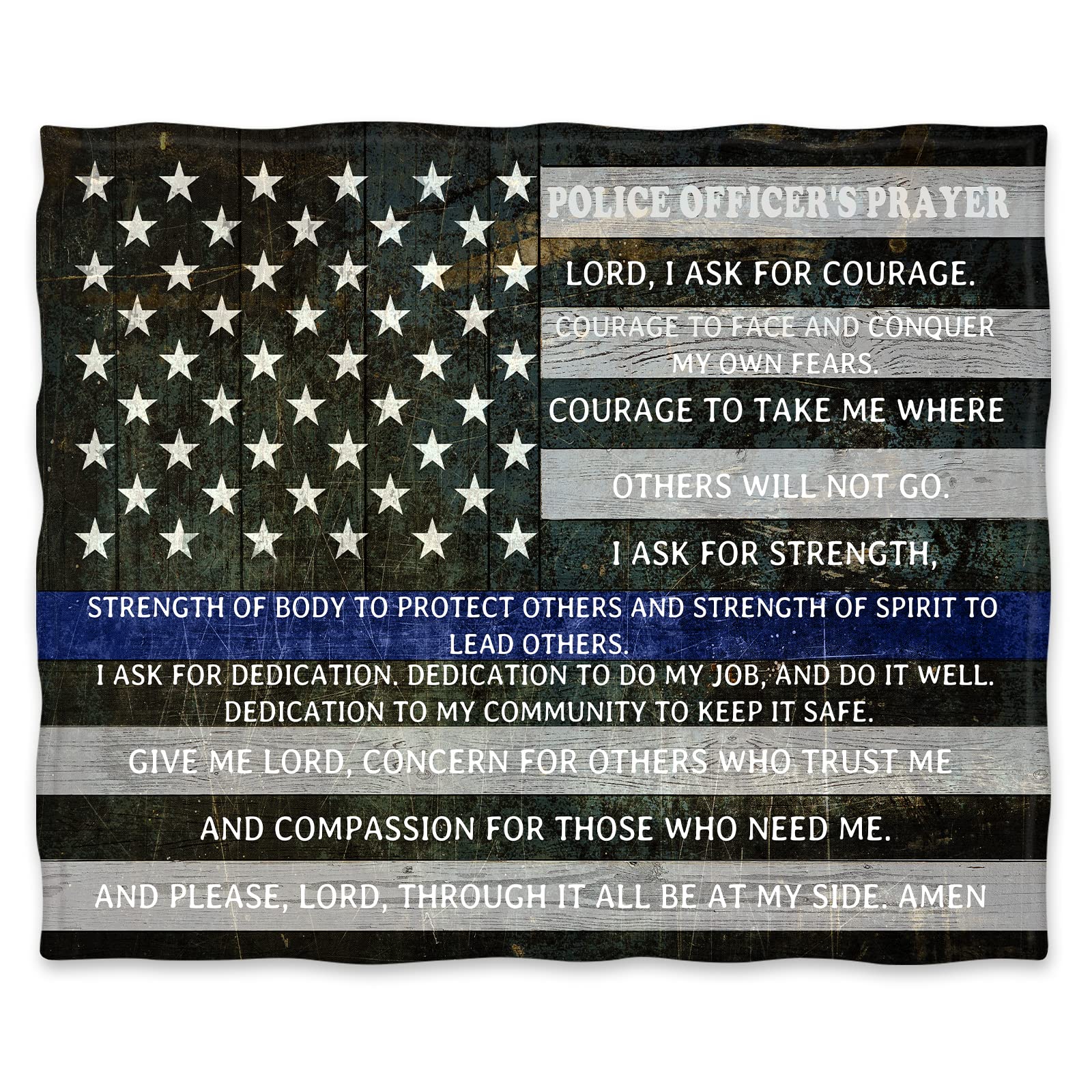 Jekeno Police Officers Prayer Blanket Gifts For Men Kids Boys Home Bedroom Living Room Decor Soft Cozy Lightweight Plush Throw B