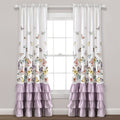 Lush Decor Flutter Butterfly Window Curtain Panel Pair, 52'W X 84'L, Lilac
