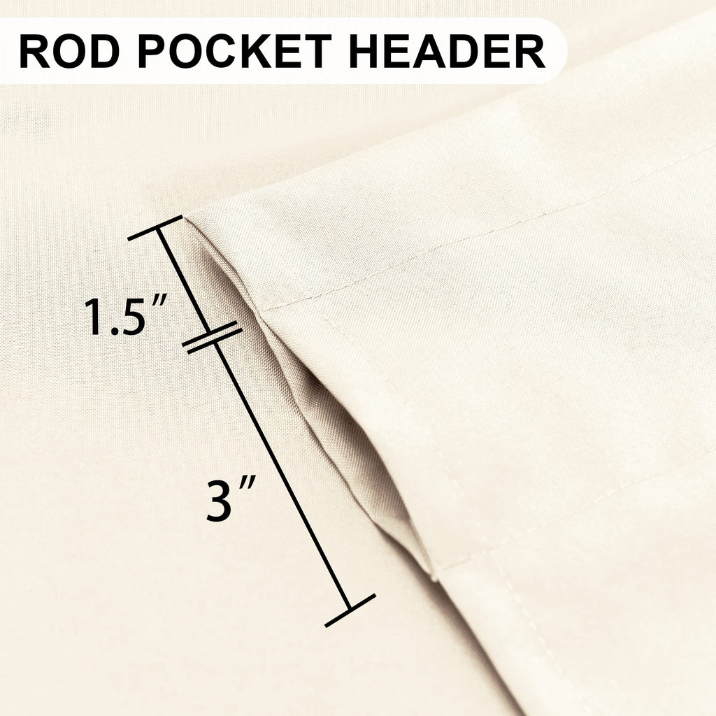 Dwcn Valance Curtains For Basement, Kitchen Valance Solid Short Topper, Bathroom Curtain Valance Rod Pocket For Window Treatment