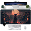 Japanese Landscape Desk Mat Post Moonlight Samurai Mouse Pad Large Dark Aesthetic Desk Pad Gaming Mousepad Extended Xxl 31.5 X 1