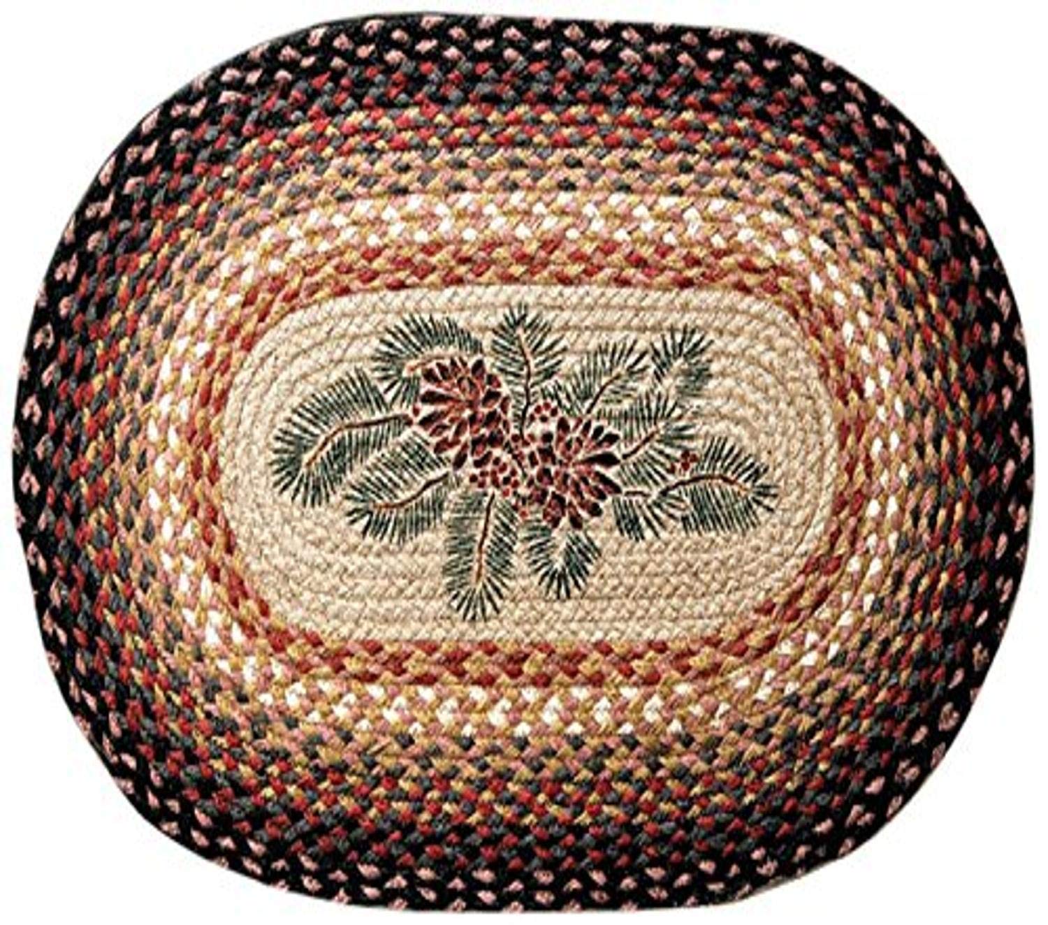 Earth Rugs Rug, 20 x 30, Burgundy/Ivory/Natural