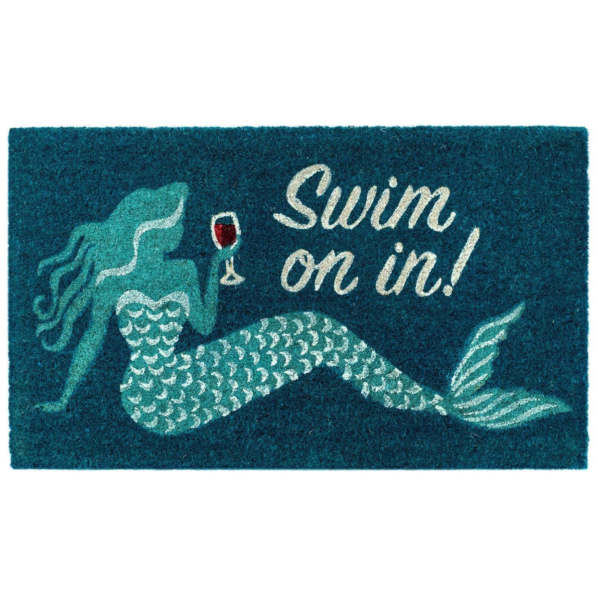 Liora Manne Natura Doormat Non-Slip Natural Fiber Outdoor Mat-Decorative, Swim On In Ocean 2' X 3'