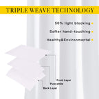 Nicetown White Curtains For Sliding Door - 52 By 95, 2 Pieces, Blocking Out 50% Sunlight Window Treatment Modern Design Curtain