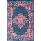 Nourison Passion Blue 3'9'' x 5'9'' Area -Rug, Boho, Traditional, Easy -Cleaning, Non Shedding, Bed Room, Living Room, Hallway, 
