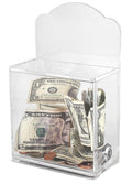 Acrylic Donation Suggestion Collection Box For Fundraising Wall Mounted Or Retail Countertop Tip Box With Curved Edges Back Wall